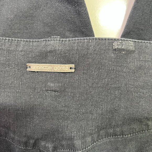 Annette Gortz Size 42 (US 12) Black Cuffed Pants Stretch Linen Blend - Picture 2 of 9